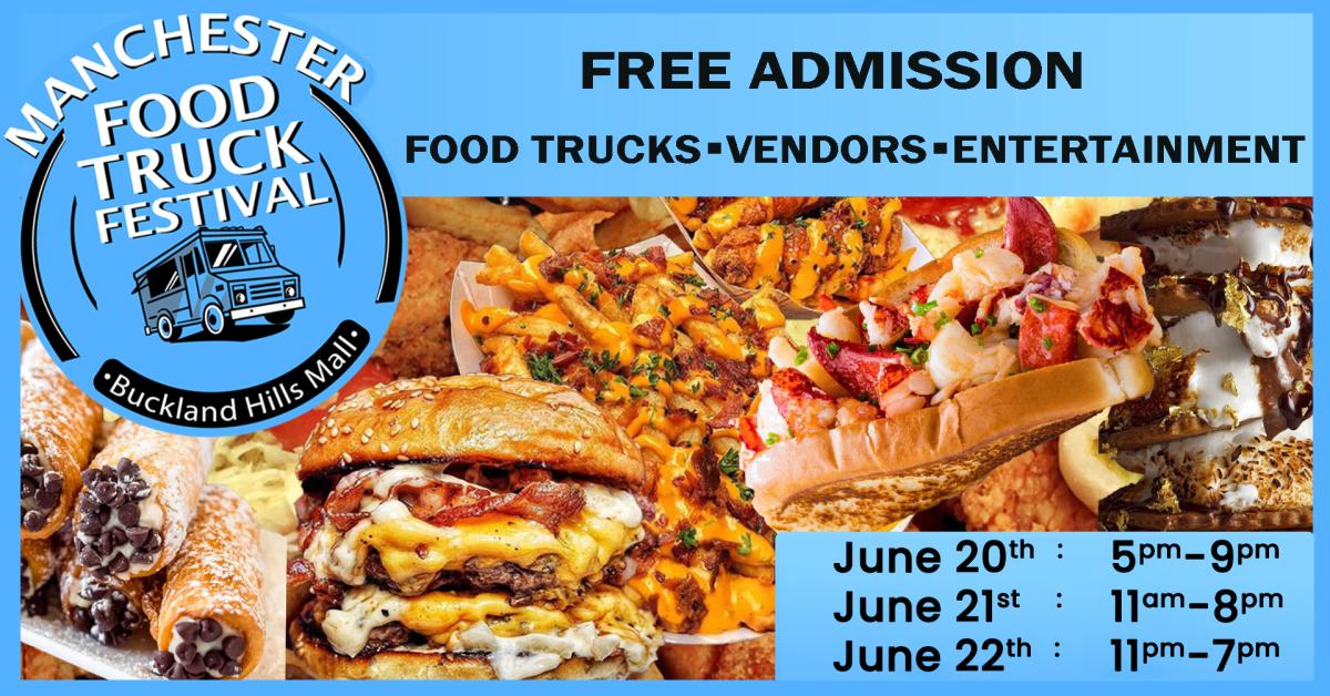 Join the 3rd Annual Manchester Food Truck Festival, June 20-22, 2025, at The Shoppes at Buckland Hills in Manchester, CT. Experience over 25 food trucks, craft vendors, live entertainment, and family-friendly activities. Free admission.