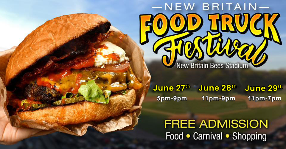 Join us for the New Britain Food Truck Festival & Carnival from June 27-29, 2025, at New Britain Bees Stadium. Enjoy over 30 food trucks, expanded carnival rides, games, shopping, and live entertainment. Free admission and parking!